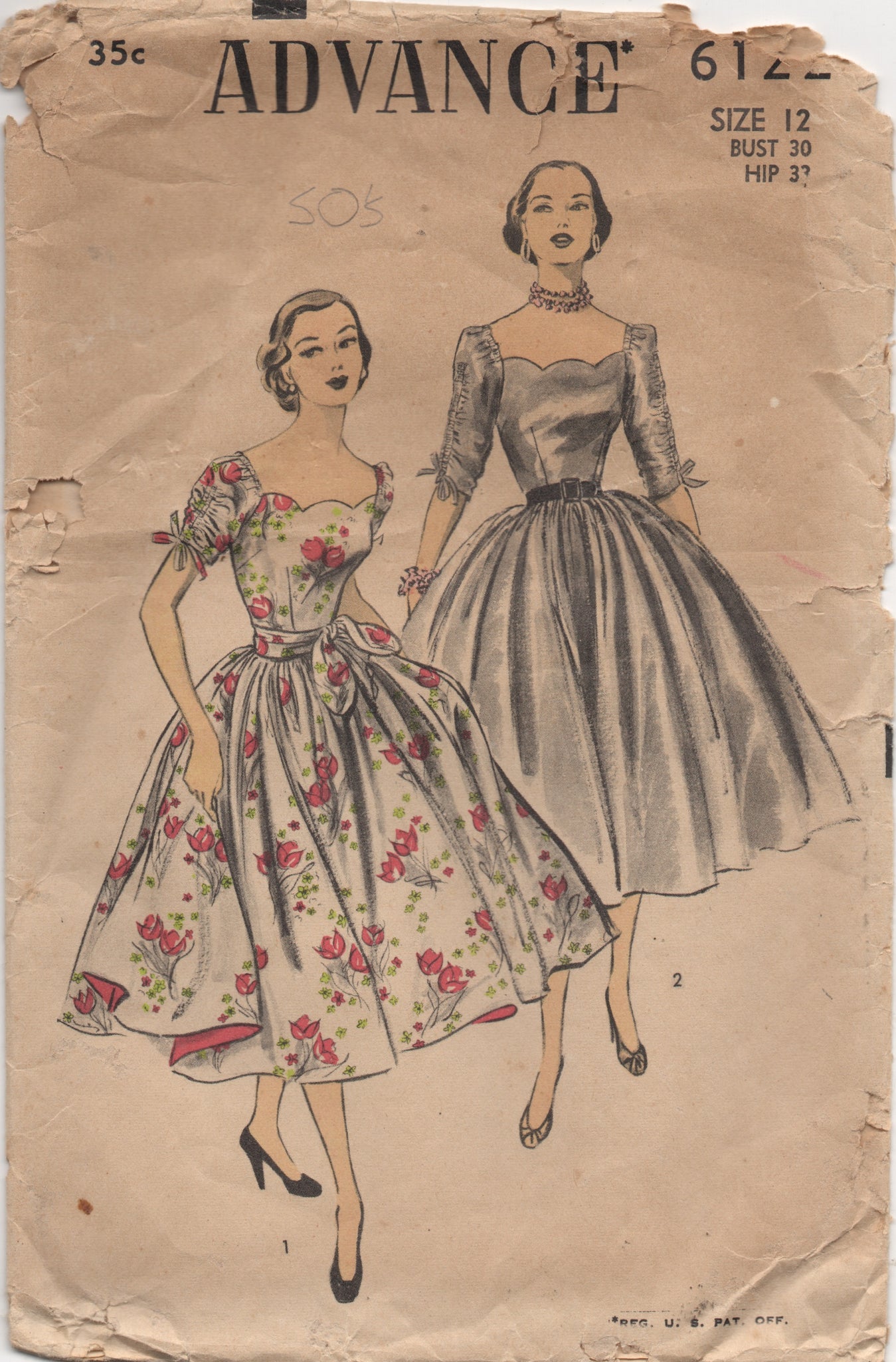 1950s Sewing Pattern, Ball Gown - Bust: 34” (86cm) – Vintage Sewing Pattern  Company